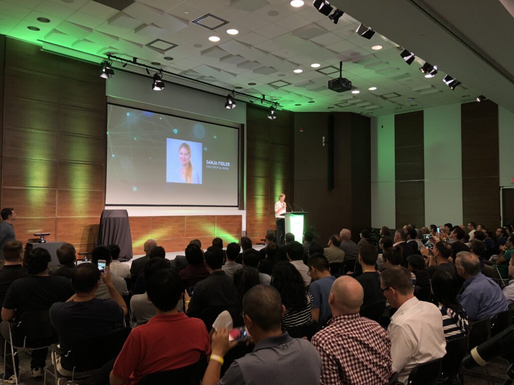 Sanja Fidler, Computer Science Prof. at UofT and Vector Institute Faculty, speaking at the celebration of NVIDIA’s recently announced new AI research lab in Toronto.