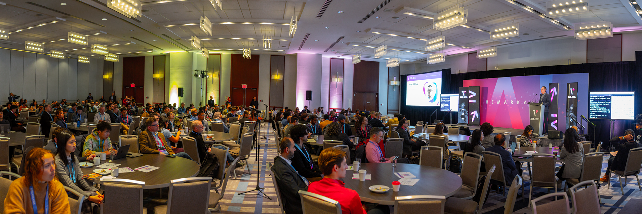 Wide panorama of the main stage area at Vector Event Remarkable 2025